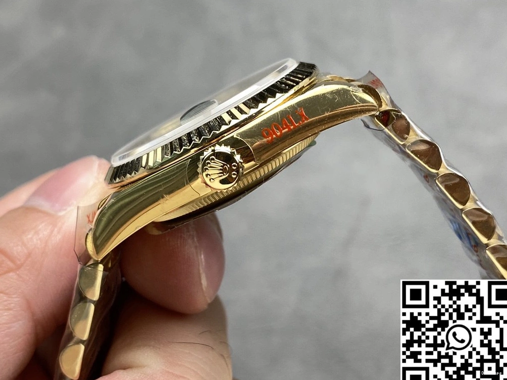 Yellow Gold Rolex M128238-0130 QF Green 36mm Day Date Tungsten Steel Factory Dial v5 0509
